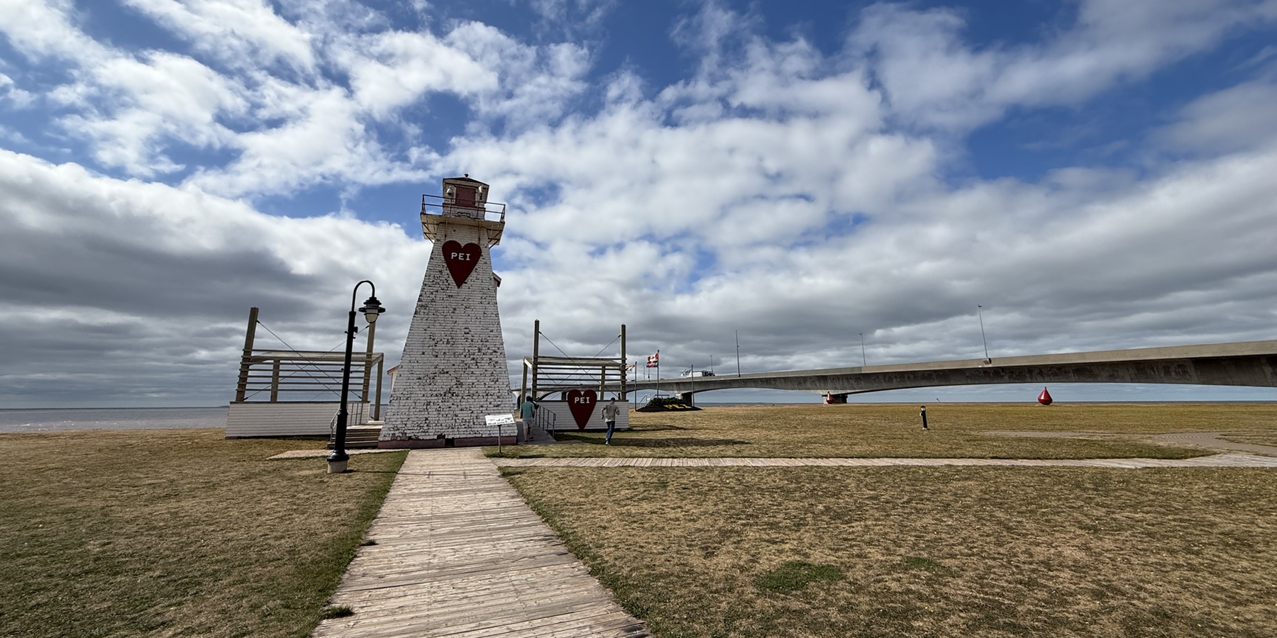 Boardwalk, lighthouse, and bridge in Charlottetown, Prince Edward Island